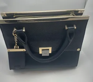 Dune London Navy Blue Structured Satchel Handbag Gold Hardware Women's Purse thumbnail 1
