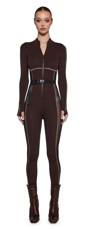 Poster Grl Brown‎ Future Leaders Sport Jumpsuit Womens Size XS thumbnail 1