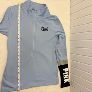 PINK Victoria's Secret ULTIMATE Sky Blue‎ Quarter-Zip Hoodie Size S thumbnail 10