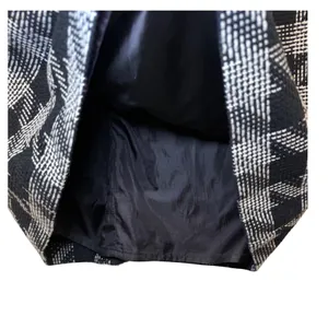 Karl Lagerfeld Paris Houndstooth Sheath Dress Faux Leather‎ Trim Black White 6 thumbnail 6