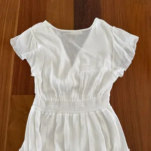 Altar'd State White Ruffled V-Neck Mini Dress thumbnail 5
