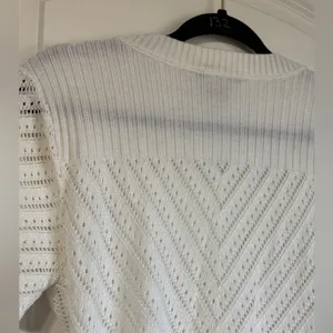 Requirements‎ vtg y2k Ivory Knit Button-Up Cardigan short sleeve womens small thumbnail 5