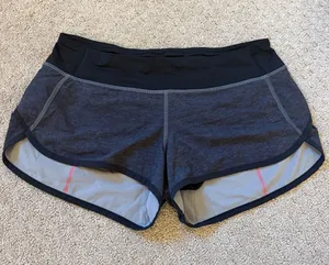 Lululemon Speed Up 2.5” Charcoal/Gray Coral Stitching Athletic Running Shorts thumbnail 1