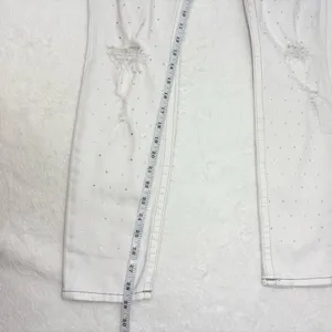 True Religion Curvy Skinny White Distressed Crystal Jeans Size‎ 34 thumbnail 12