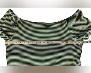 NWOT Old Navy Teal & White Striped XL Classic Shirt thumbnail 1