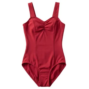 Capezio Adult XS Tank Leotard Red Garnet Scoop Neck Dance Lined Cotton Blend thumbnail 2