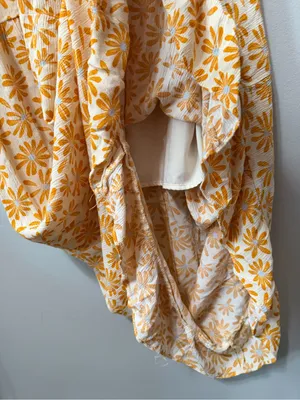 Love Tree Sleeveless Floral Midi Length Dress in White and Orange Size L thumbnail 8