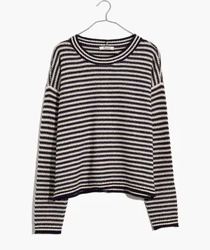 Madewell Seagrove Pullover Sweater in Dark Baltic Stripe thumbnail 4