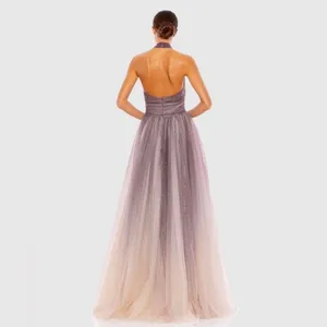 Mac Duggal 20376 Glitter Ombre Halter Neck Ballgown Maxi Dress size 8 Purple New thumbnail 11