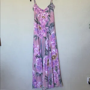 House‎ of CB ‘Seren Pink Floral Floral Lace Back Maxi Dress NWOT Size L A-C thumbnail 8