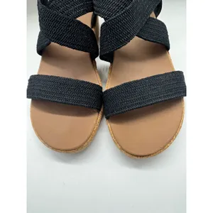 Skechers Black Arch Fit Strappy Wedge Sandals Womens Size 8.5 Cork Wedge thumbnail 5