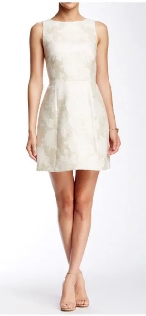 Alice and Olivia Mea Lantern Ivory Sparkling Party Dress thumbnail 1