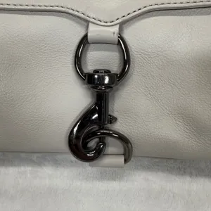 Rebecca Minkoff Crossbody Bag Leather Silver Hardware Pale Gray Small‎ thumbnail 5