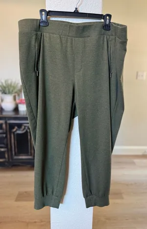 Torrid Jogger Pants Size 2 Olive Green Zipper Pockets Cuffed thumbnail 1