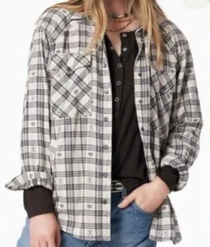 XIRENA Women’s Western Style Snap Front Plaid Flannel Shacket Top thumbnail 1
