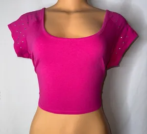 Nicki Minaj Hot pink cropped tee thumbnail 1