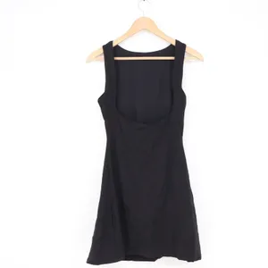 Qinsen Womens Black Active Exercise Dress Low Open Back Built-in Shorts Size M thumbnail 6