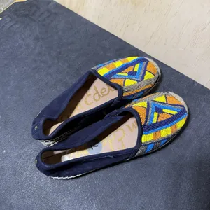 Sam Edelman MARIS Navy Blue Suede Beaded Espadrille Loafers Size 7 thumbnail 3