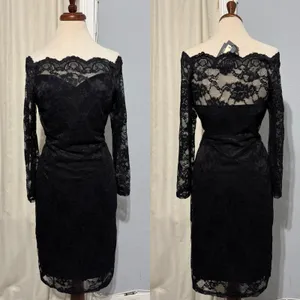 New MIUSOL Black Lace Off Shoulder Long Sleeve Bodycon Cocktail Goth‎ Dress M thumbnail 2