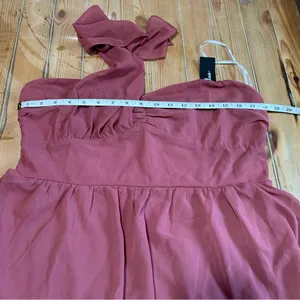 NWT Lulus Elevated Vision Rusty Rose One-Shoulder Tiered Maxi Dress thumbnail 10