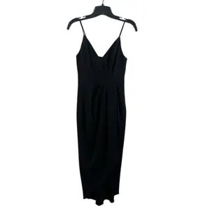 BHLDN Caron Midi Dress Black Size 0 Sleek Formal Cocktail Wedding‎ Guest Chic thumbnail 3