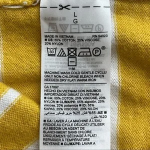 Old Navy Sweater Cotton Blend Mustard Yellow & White Striped Size Large thumbnail 6