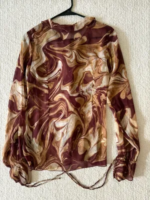 Urban Outfitters Brown Sheer Long Sleeve thumbnail 3