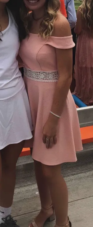 off the shoulder dress Pink thumbnail 1