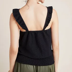 By Anthropologie Marisol Ruffled Halter Blouse black size XL thumbnail 2