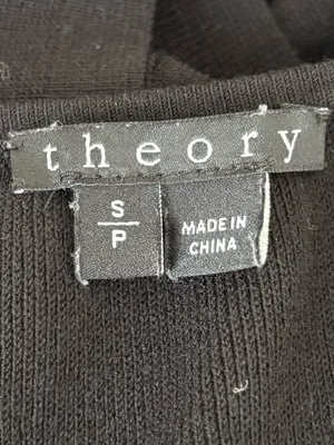 Theory Black Knit Midi Dress Open Back Cutout Minimalist Sheath S thumbnail 6