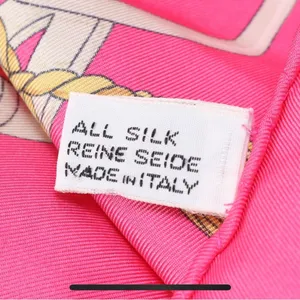 AUTHENTIC RARE Celine Pink 100% Silk Scarf 🥰 thumbnail 6