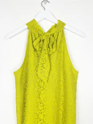 J. Crew lace Chartreuse bow tie back halter top whimsy fairy preppy size S small thumbnail 4