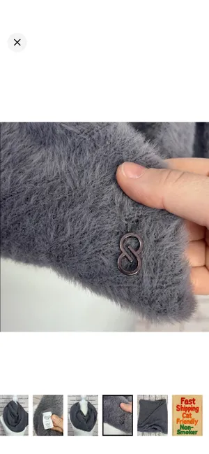 Calia Fuzzy Snood in Shark Gray/Purple Infinity Scarf Like New. Stretchy and super soft. Between a gray and a smokey purple. thumbnail 5