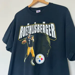 NFL Vintage Pittsburgh Steelers Ben Roethlisberger Black Tshirt thumbnail 3