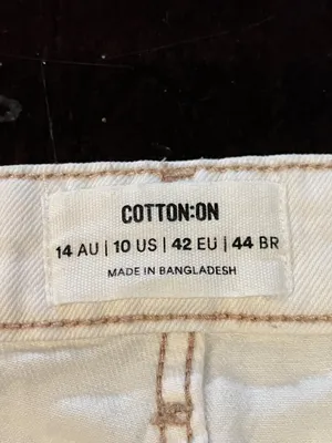 Cotton On Cargo Wide Leg Jeans Womens 10 White Light Wash Relaxed Denim thumbnail 10