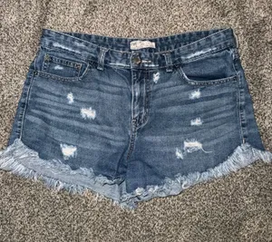 Free People Distressed Denim Cutoff Shorts Size 31 thumbnail 1