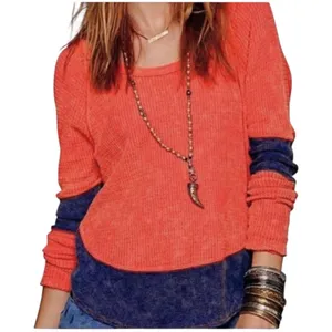 We The Free Diamond Dozen Waffle Thermal Top Size M Distressed Boho Vibrant thumbnail 1