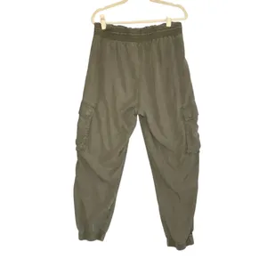ABERCROMBIE & FITCH Paperbag Tencel Cargo Pant Jogger Sz L Burn Olive Grunge Y2K thumbnail 6