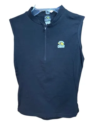 Canari Black Sleeveless Zip Performance Tank with Logo thumbnail 2