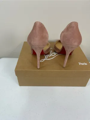 Brand New Christian Louboutin Blush Suede Pointed-Toe Pumps thumbnail 7