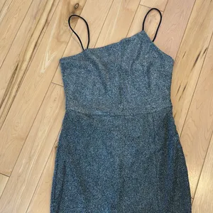 Lulus asymmetrical thin strap lightly lined black glitter dress thumbnail 3