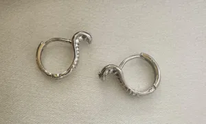 Snake Small Hoop Earrings for Men Women Streetwear Hip Hop Unisex Style thumbnail 1