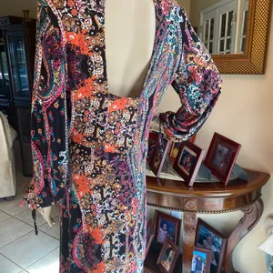 Free People multicolor All Doll Up paisley Mini Dress size Medium thumbnail 4