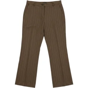 Brooks Brothers 346 Y2K Womens Brown Pinstripe 100% Wool Dress Pants Size 10 thumbnail 2