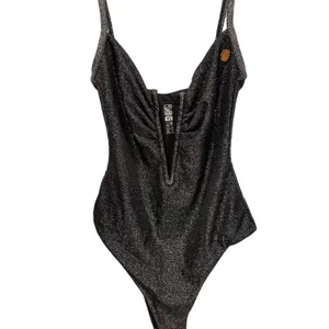 NWOT Dixxon Supreme Metallic One Piece Swimsuit XS Silver Sparkle High Cut thumbnail 3