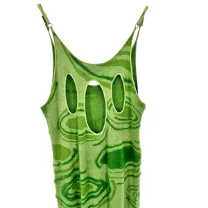 House of Sunny Hockney Knitted‎ Green Swirl Midi Dress 10 Club Date Night Party thumbnail 5