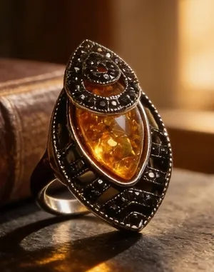 Vintage Style Cocktail Ring Silver thumbnail 1