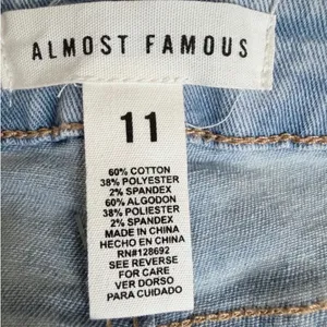 NWT Almost Famous 90s Jeans Juniors 11 Light Wash Sparkle Wide Leg Flare Baggy thumbnail 6