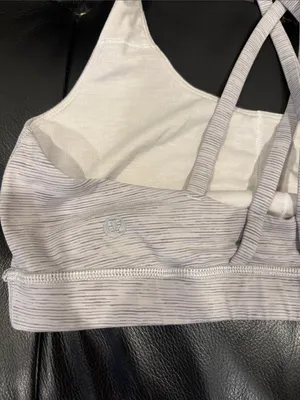 Lululemon Heathered Gray Stripe Energy Sports Bra thumbnail 2