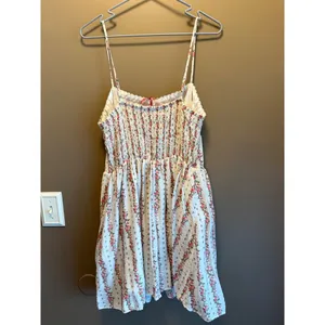 Cottagecore Floral Lace Trim Mini Dress XL White Pink‎ Rose thumbnail 5